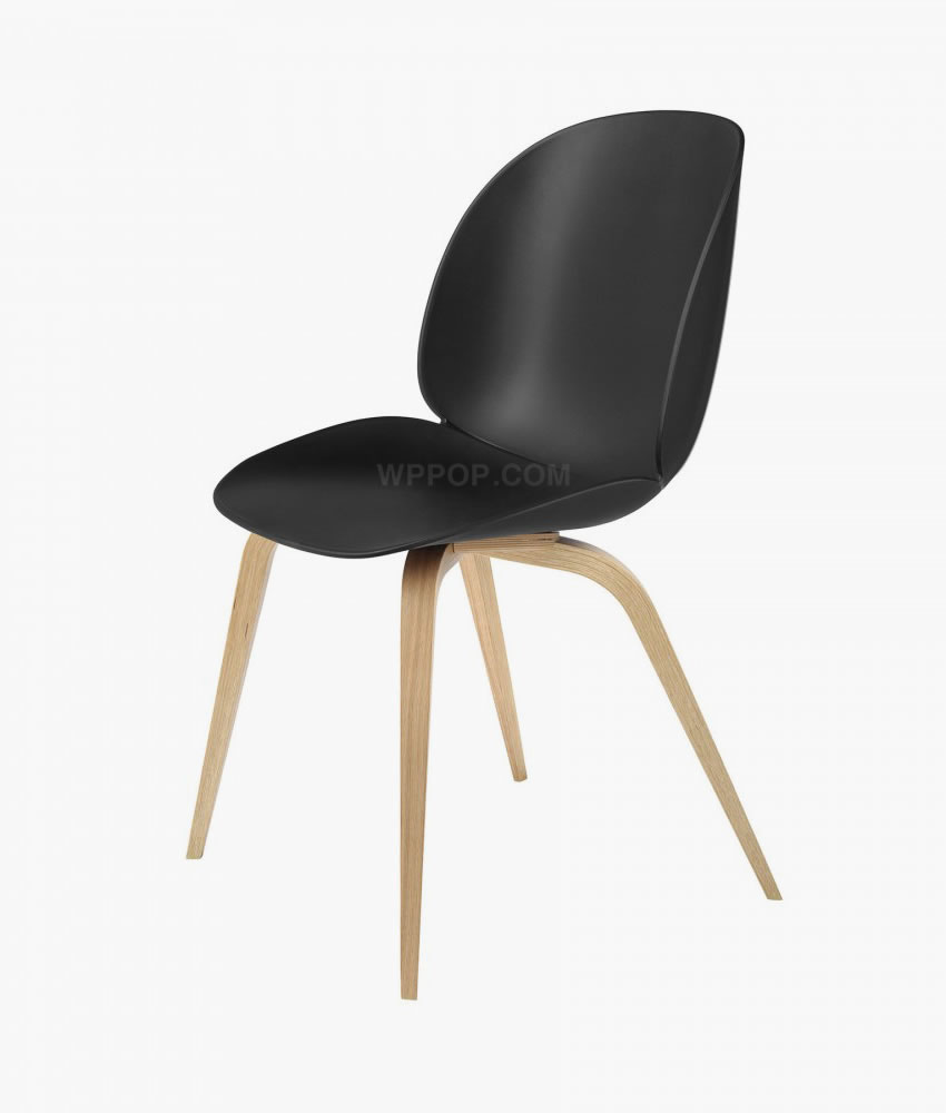 Single – Modern Simple Circle Design Black Plastic Dining Chair