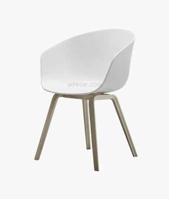 Single - Modern Simple Circle Design White Plastic Dining Chair
