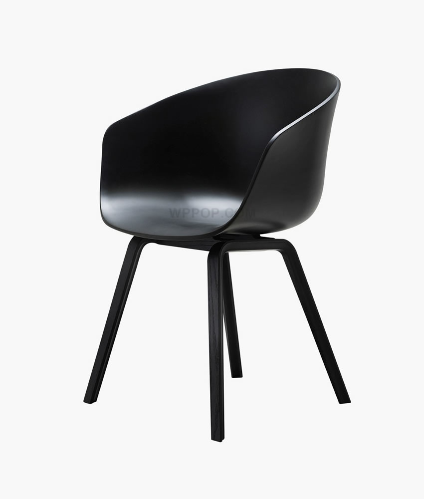 Single – Modern Simple Circle Black Design Black Plastic Dining Chair