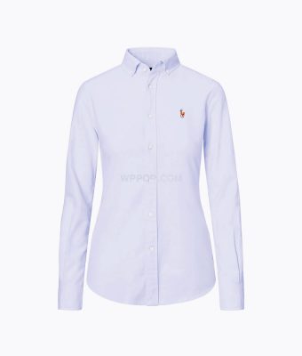 Men's Classic-Fit Royal WhiteBlue Herringbone Comfort Soft Long-Sleeve T-Shirt